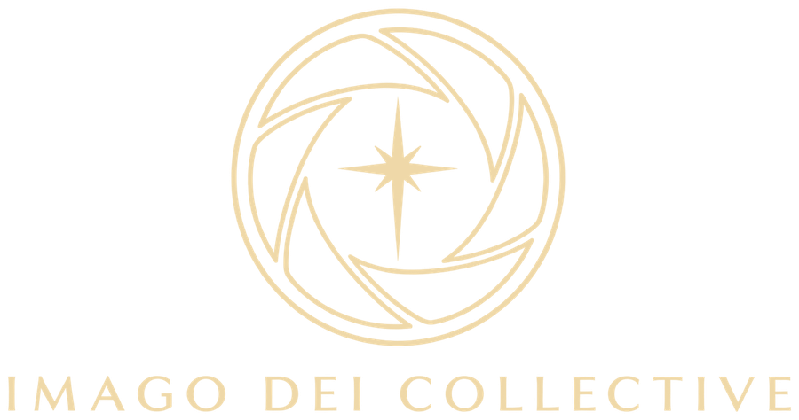 Imago Dei Collective logo: a camera aperture with a compass star